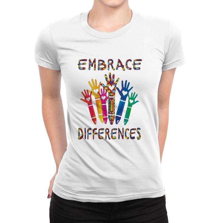 Autism Awareness S Embrace Differences Iep Teacher Boys Women T-shirt