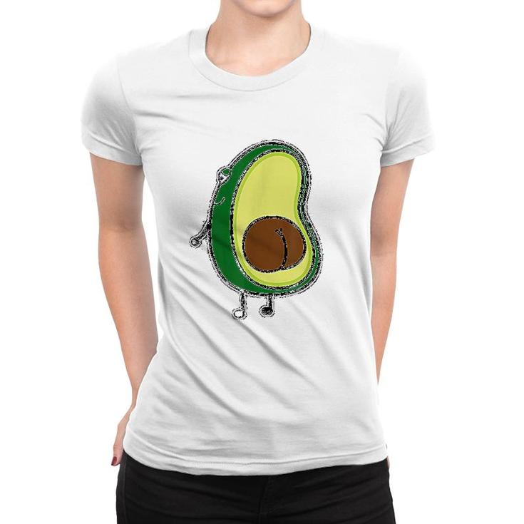 Avocado Funny Cartoon Women T-shirt