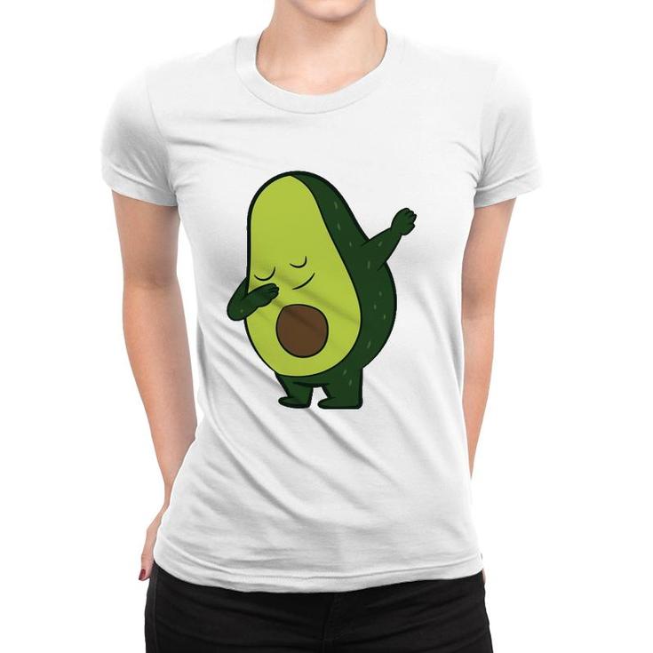 Avocado Vegan Food Vegetarian Dabbing Avocado  Women T-shirt