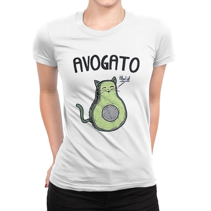 Avogato Funny Avocado Cat Women T-shirt