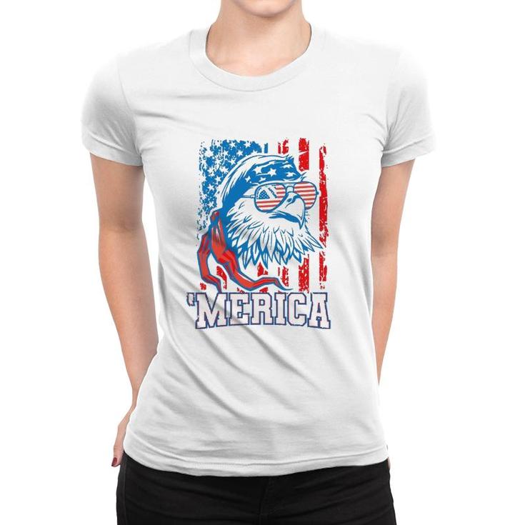 Bald Eagle American Flag Patriotic Usa 4Th Of July Women T-shirt