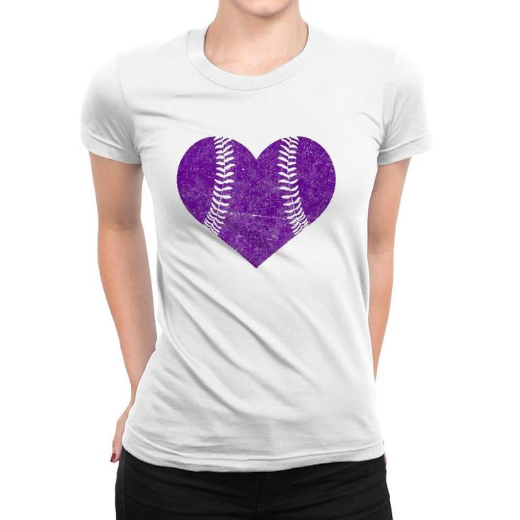 Baseball Heart Shirt Softball Mom Matching Team Gift Purple Baseball Heart Shirt Softball Mom Matching Team Gift Purple
