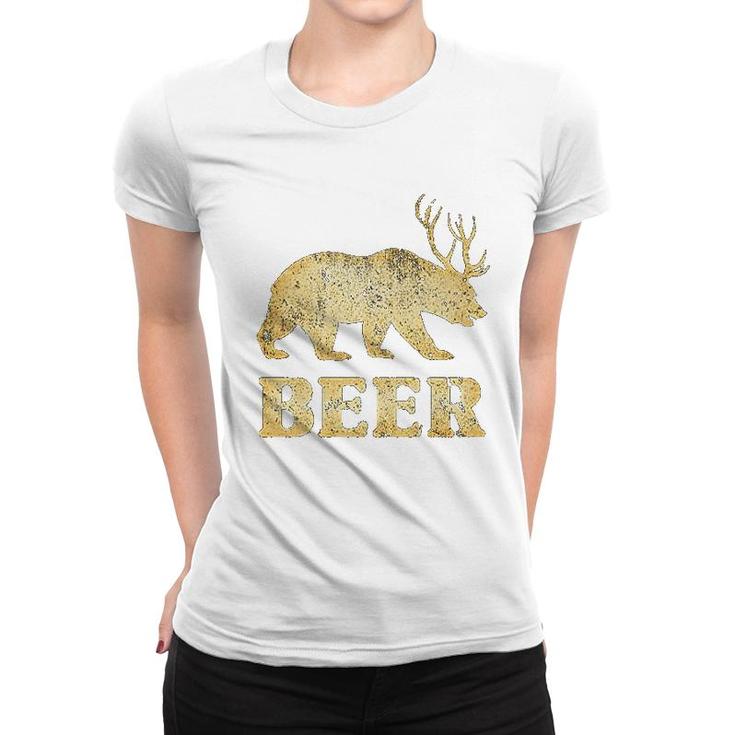 Bear Deer Beer Funny Women T-shirt