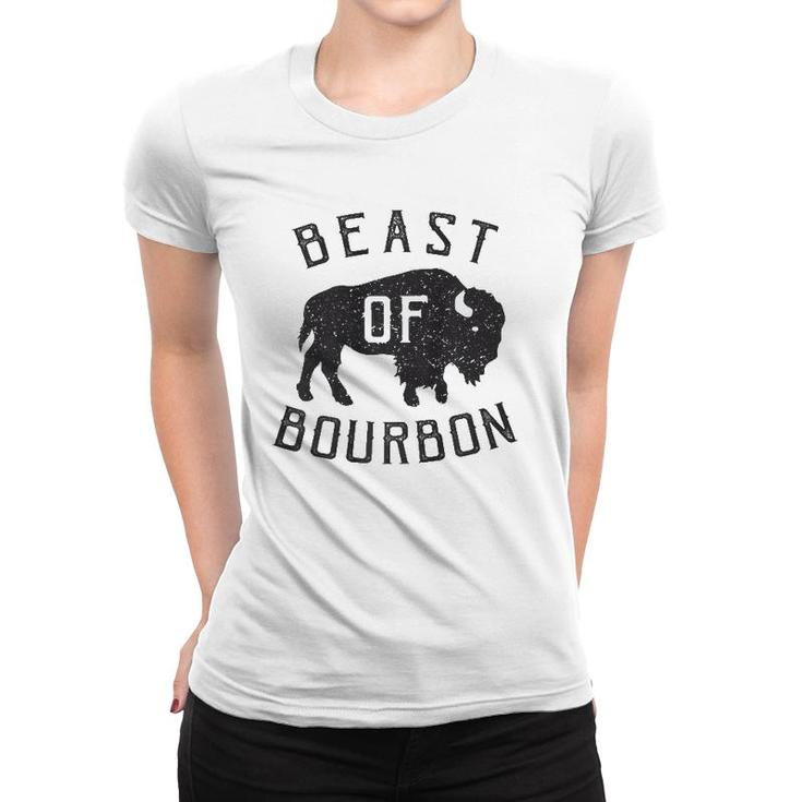 Beast Of Bourbon Drinking Whiskey  Bison Buffalo Party Women T-shirt