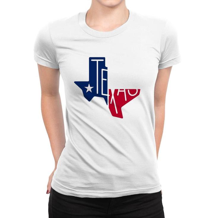 Beautiful Texas State Flag Star Silhouette Women T-shirt