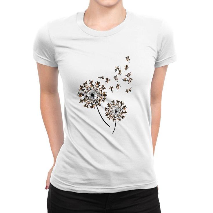 Bernese Mountain Flower Flying Dandelion Funny Dog Lover Women T-shirt