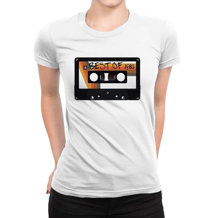 Best Of 1980 42Nd Birthday Cassette Tape Vintage Women T-shirt