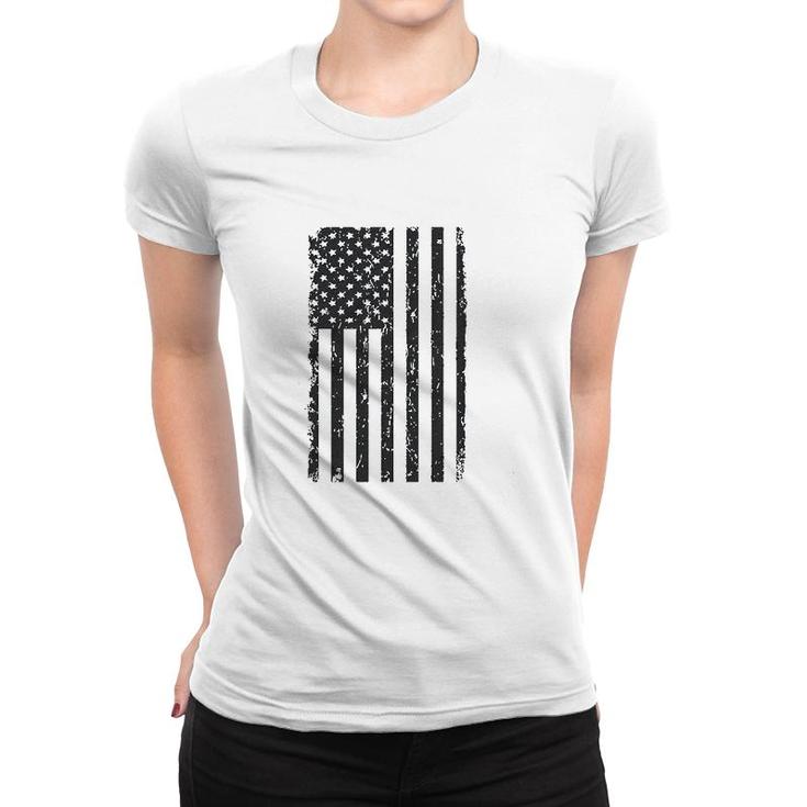 Big Black American Flag Women T-shirt