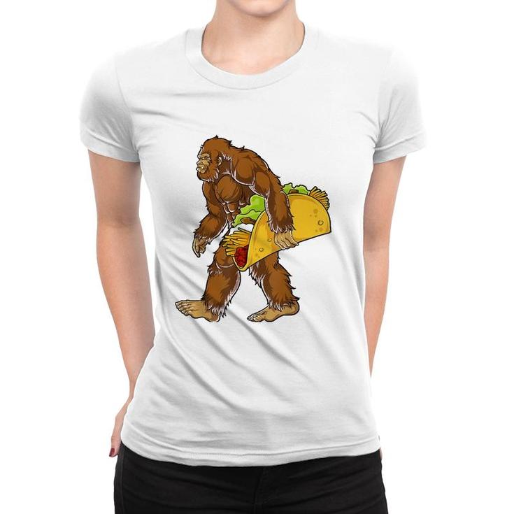 Bigfoot Carrying Taco Cinco De Mayo Boys Sasquatch Women T-shirt