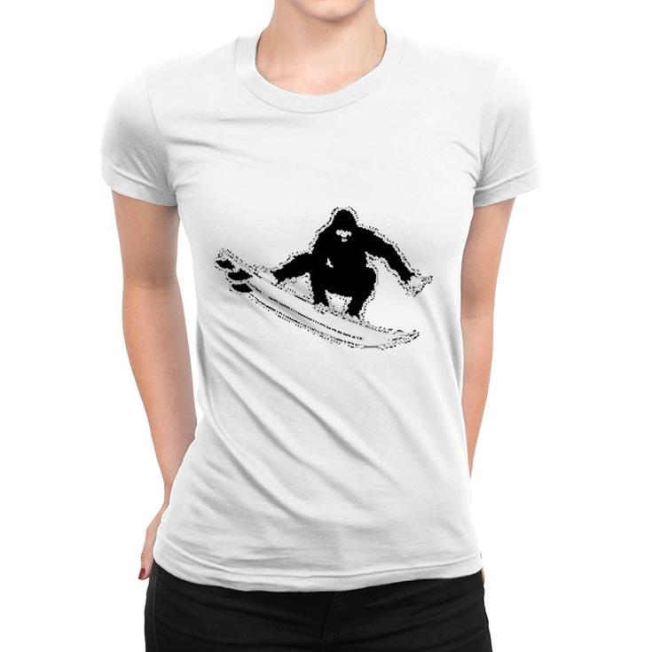 Bigfoot Surfing Women T-shirt