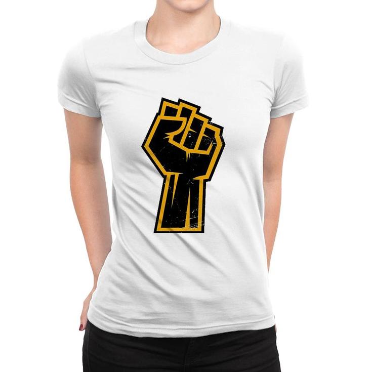 Black History Month African American Golden Protest Fist Women T-shirt