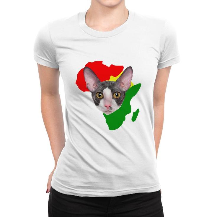 Black History Month African Map Cornish Rex Gift For Pet Lovers Proud Black Women T-shirt