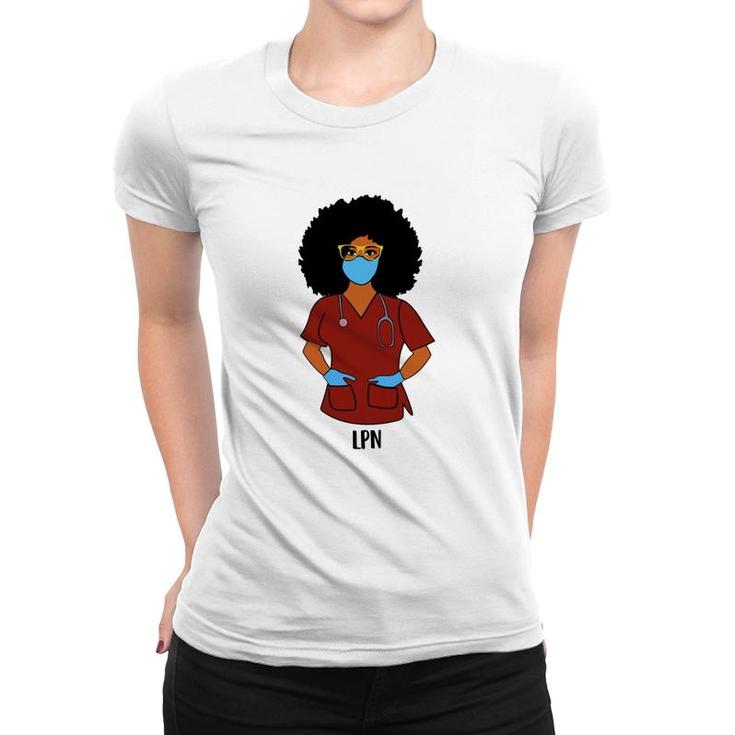 Black History Month Proud Lpn Awesome Nursing Job Title Women T-shirt