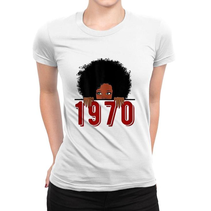 Black Queen Born In 1970 Women T-shirt
