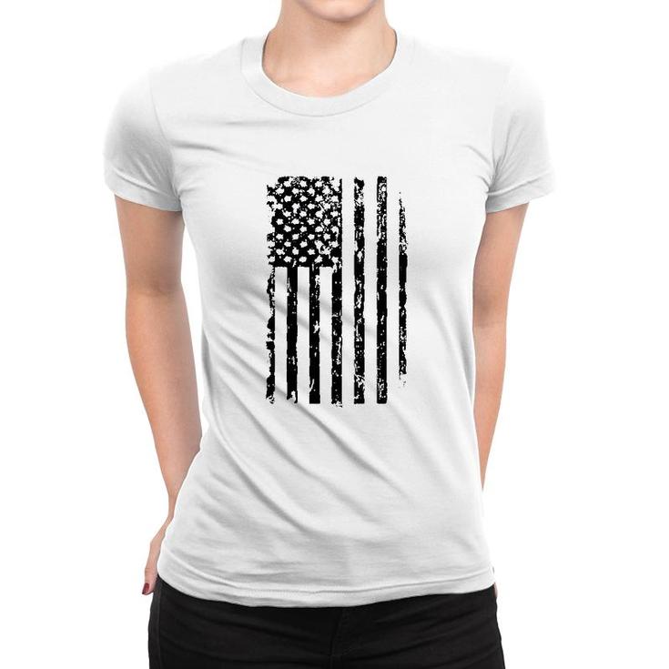 Black Usa Flag  United States Women T-shirt