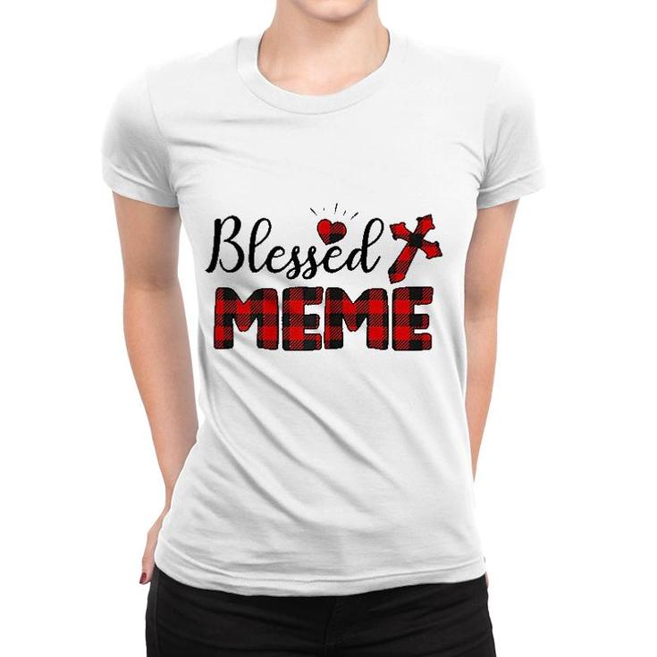 Blessed Meme Christian Cross Heart Women T-shirt