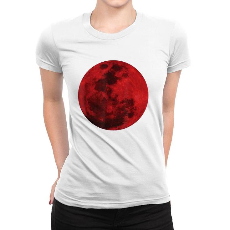 Blood Red Full Moon Space Gift Women T-shirt