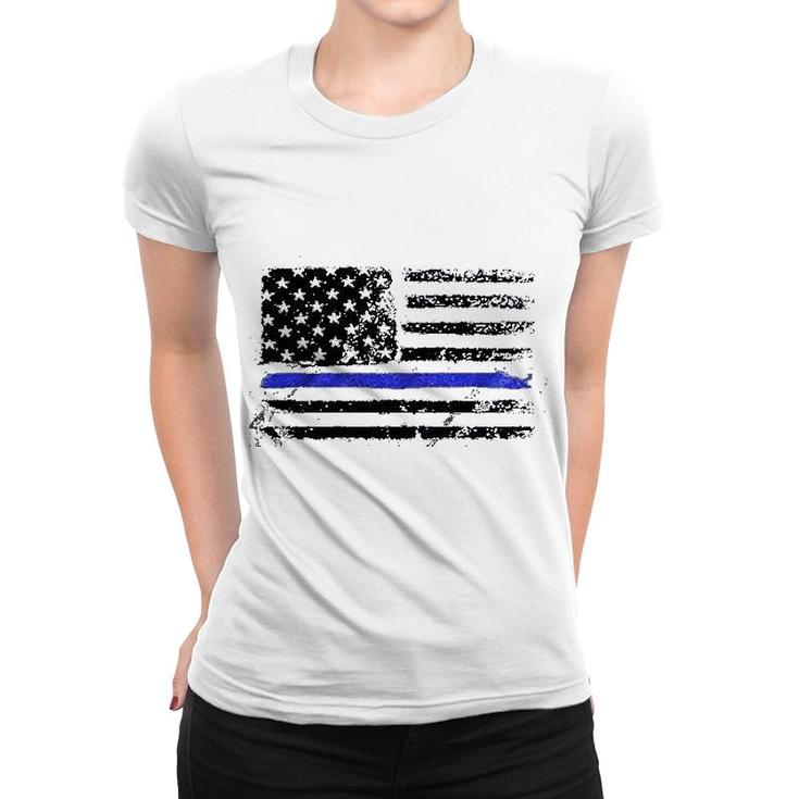 Blue American Flag Women T-shirt