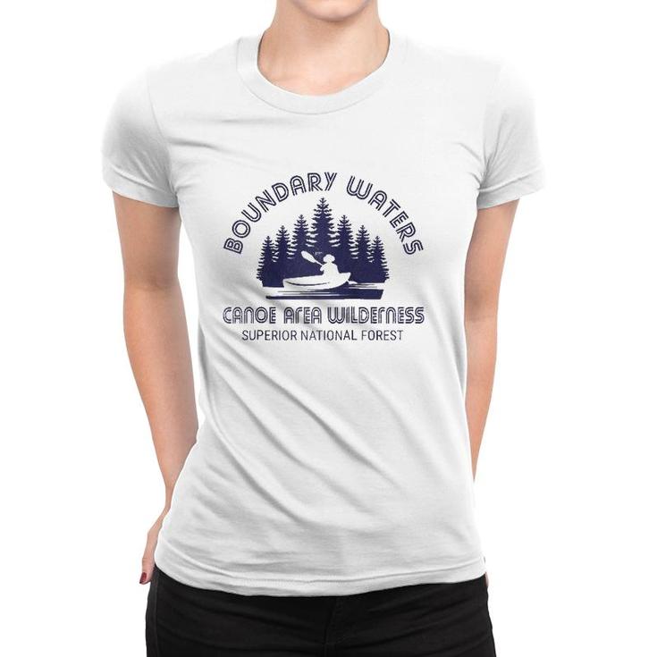 Boundary Waters Canoe Area Distressed Minnesota Bwca Gift Raglan Baseball Tee Women T-shirt