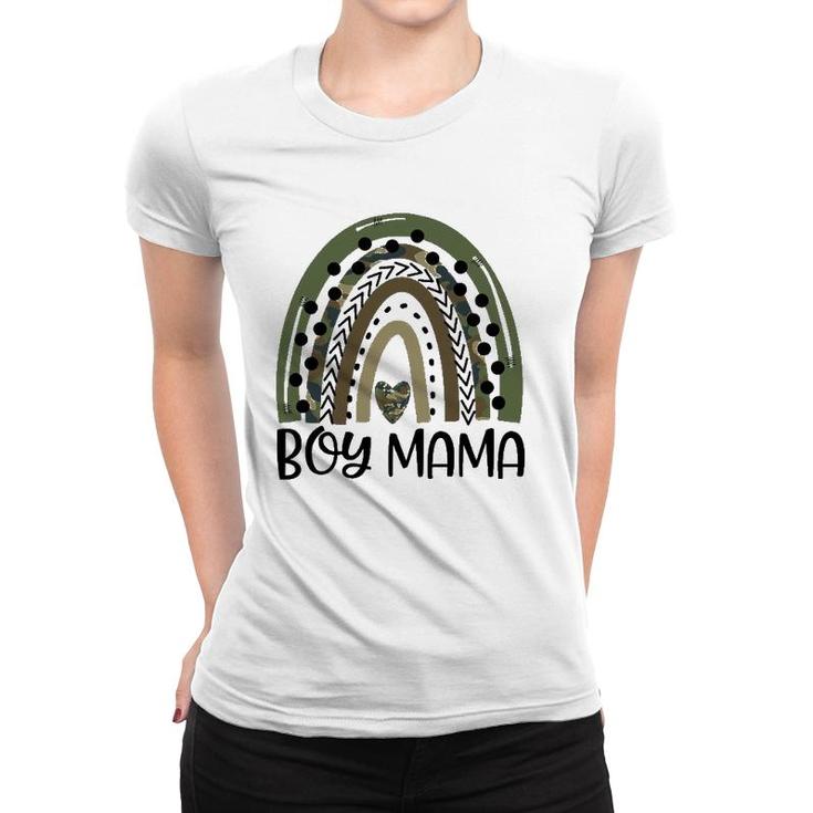 Boy Mom Rainbow Camo Leopard Funny Mom Mothers Day Gift Women T-shirt