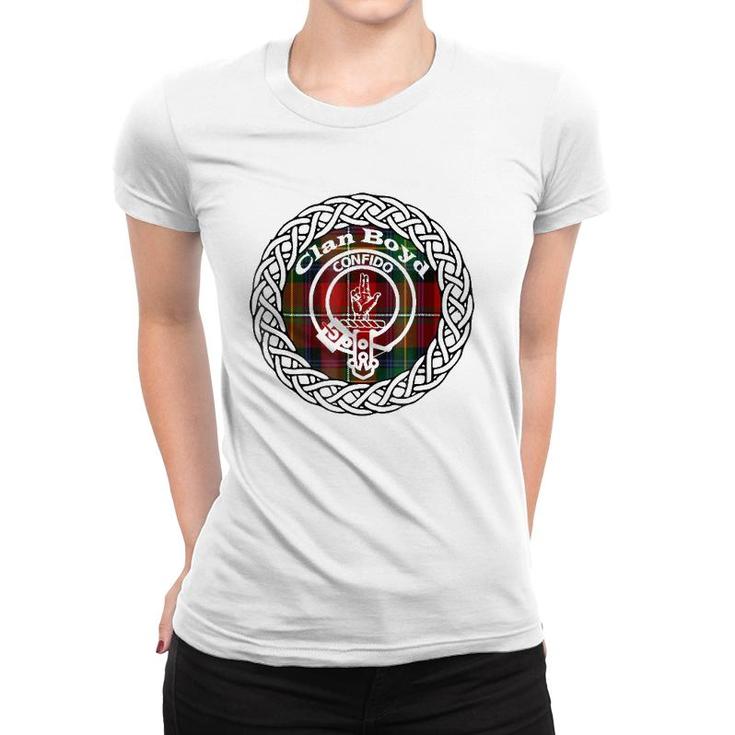 Boyd Surname Scottish Clan Tartan Crest Badge Women T-shirt