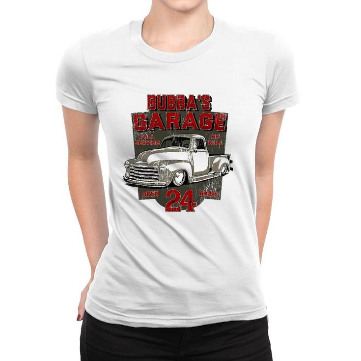 Bubba's Garage Hot Rod Classic Vintage Street Rod Design Women T-shirt