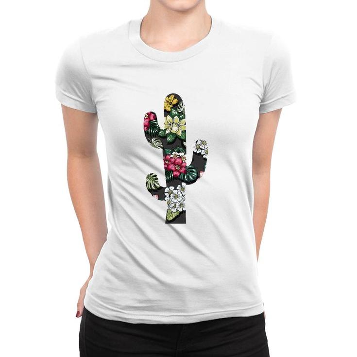 Cactus Tropical Flowers Floral Hawaiian Gardening Succulent Women T-shirt
