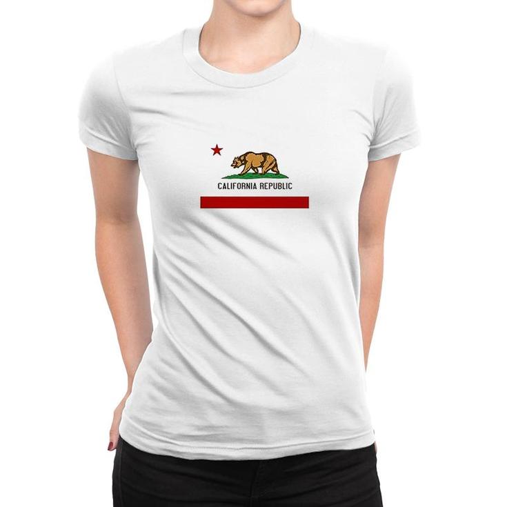 California State Flag Republic Los Angeles Bear Women T-shirt