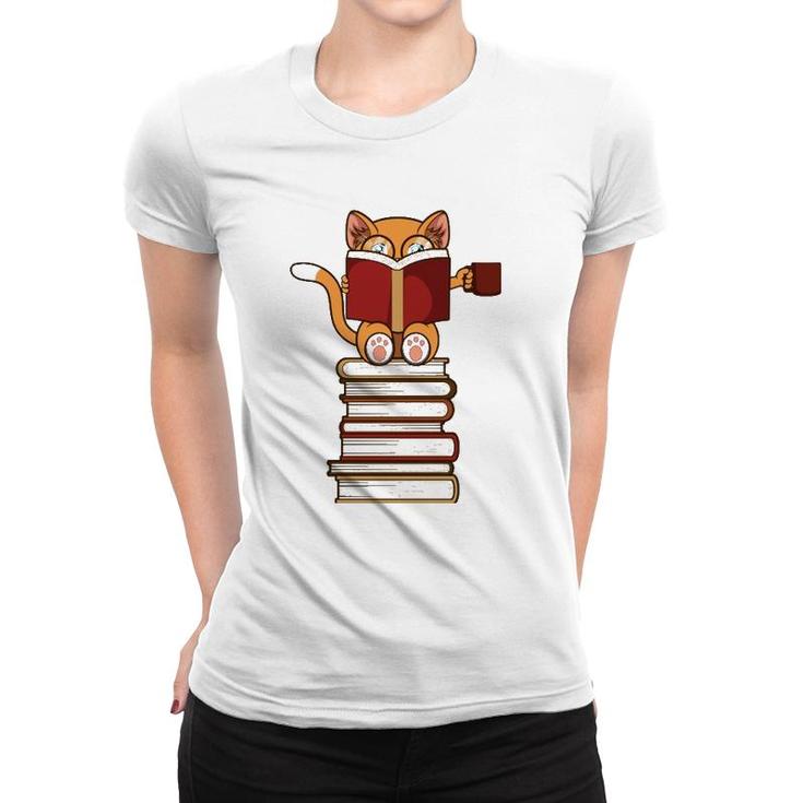 Cats And Reading Books Literature Women T-shirt