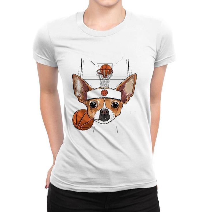 Chihuahua Basketball Dog Lovers Basketball Player  Women T-shirt