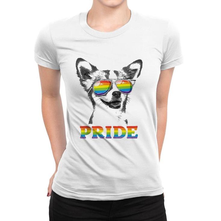 Chihuahua Gay Pride Lgbt Rainbow Flag Sunglasses Funny Lgbtq  Women T-shirt
