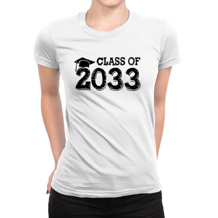 Class Of 2033 Grow With Me Handprints Space On Back Women T-shirt