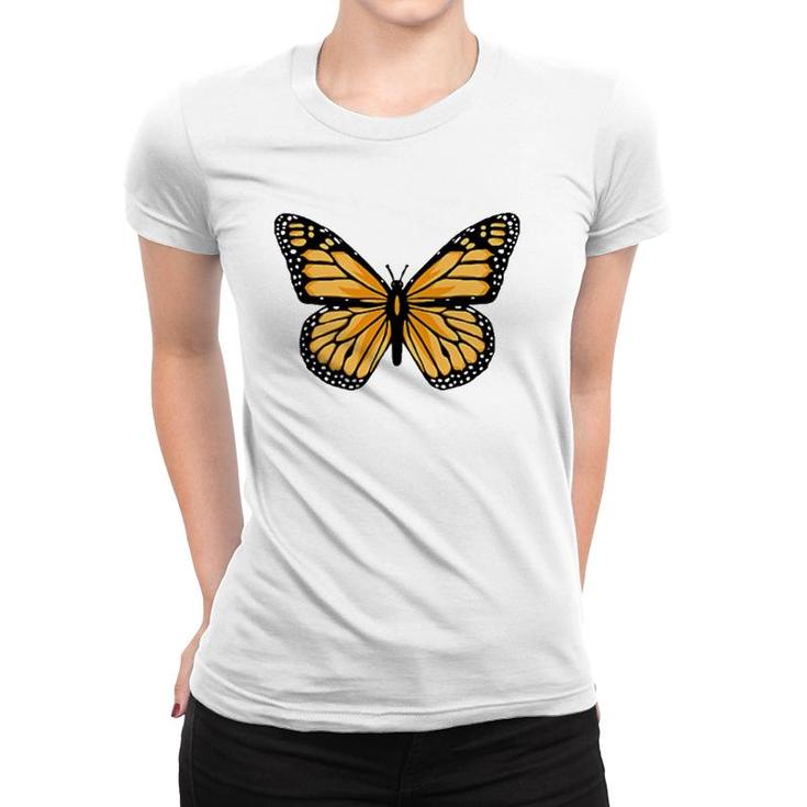 Classic Black And Orange Monarch Butterfly Icon Women T-shirt