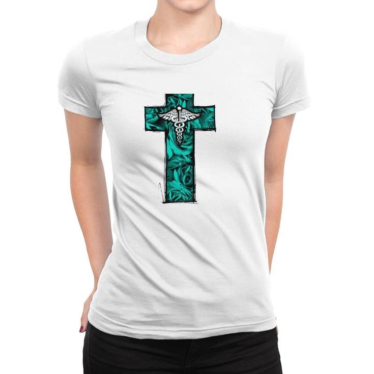 Cna Nurse Rn Medical Cross Christian Jesus Women T-shirt