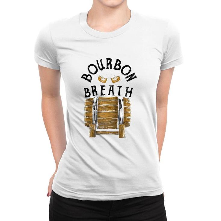 Cool Bourbon Breath Funny Glass Whiskey Lover Drinker Gift Raglan Baseball Tee Women T-shirt