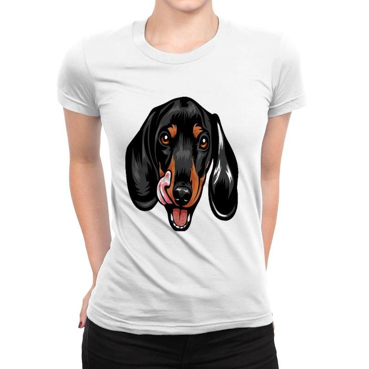 Cool Dachshund Dog Face Gift Women T-shirt