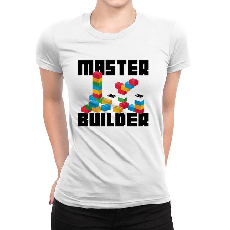 Cool Master Builder Funny Building Blocks Gift Men Women  Women T-shirt