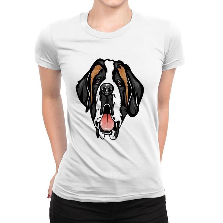Cool Saint Bernard Face Pet Lover Women T-shirt