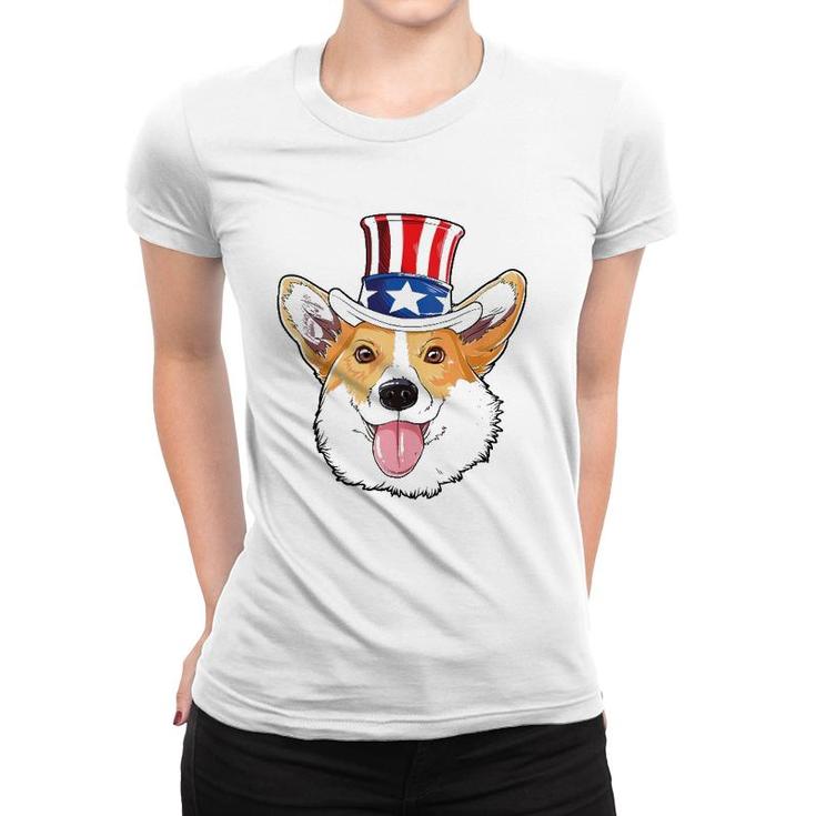 Corgi 4Th Of July Uncle Sam Men Usa American Flag  Women T-shirt