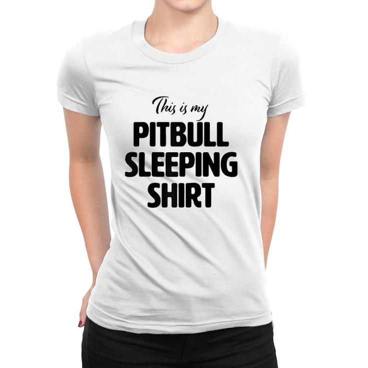 Cute & Funny Pitbull Sleeping Tee For Christmas Pitty Pyjama Raglan Baseball Tee Women T-shirt