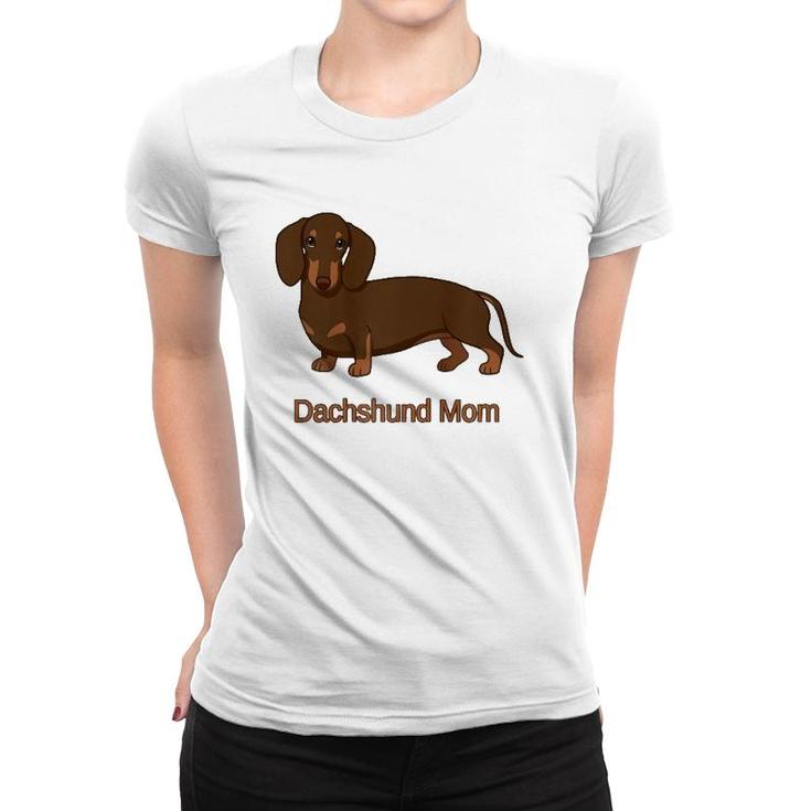 Cute Chocolate Dachshund Mom Women T-shirt