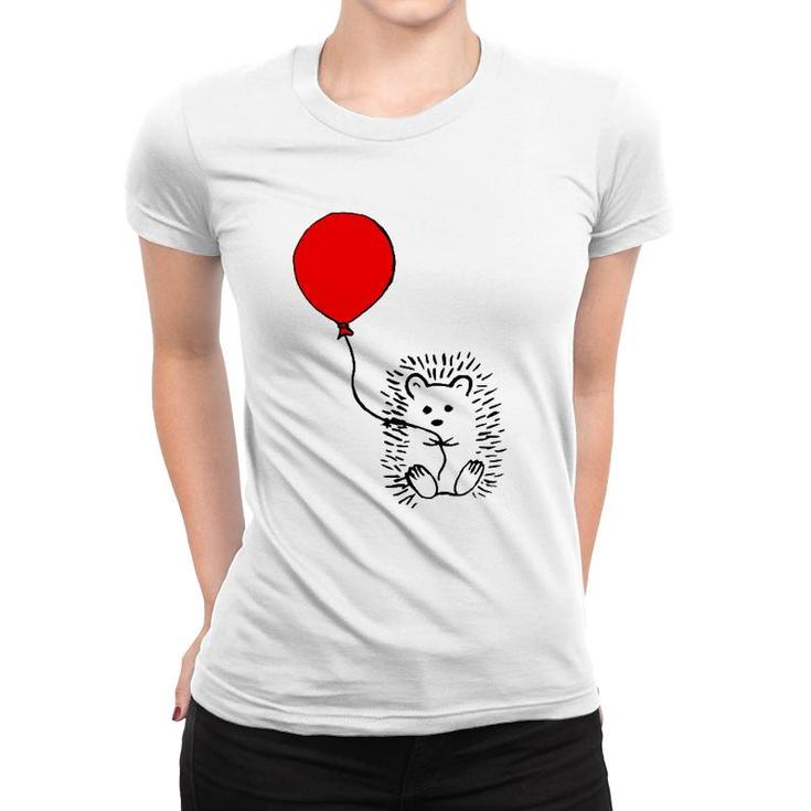 Cute Hedgehog With Red Balloon  - The Perfect Birthday Women T-shirt