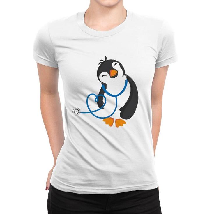 Cute Penguin Pediatrics Medical Nurse Doctor Women T-shirt