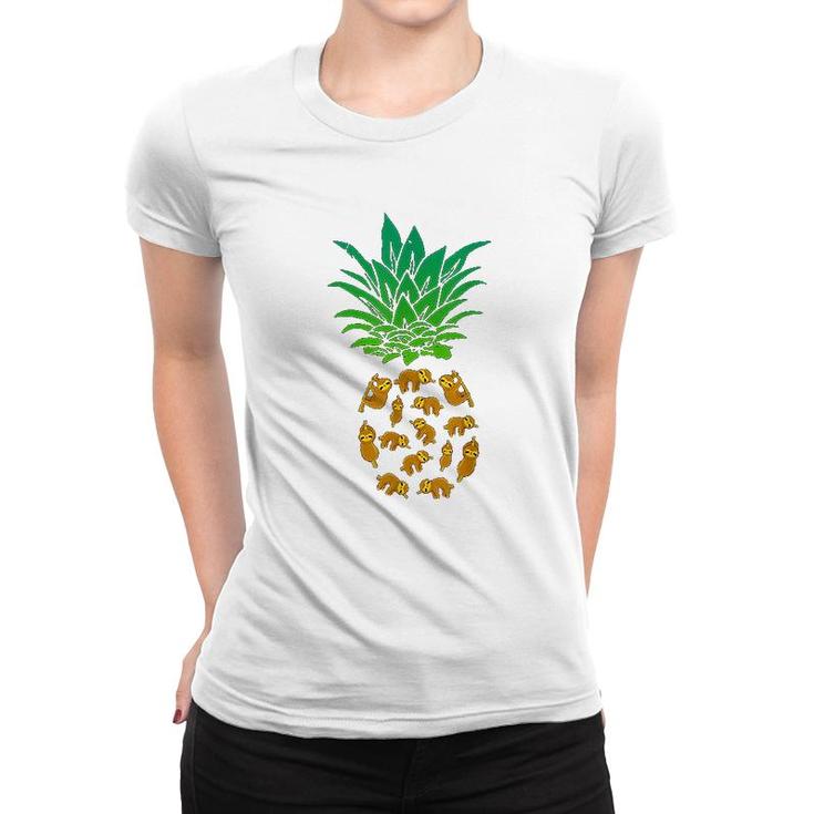 Cute Pineapple Sloth Sloth Lovers Gift Women T-shirt