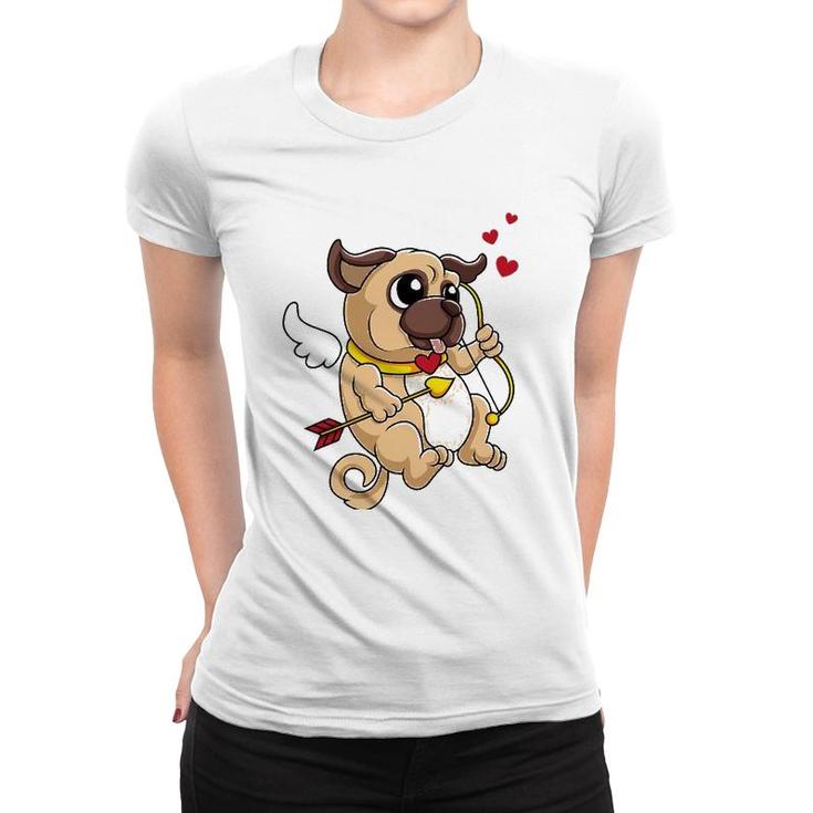 Cute Pug Valentine's Day  Cupid Pug Dog Love Women T-shirt