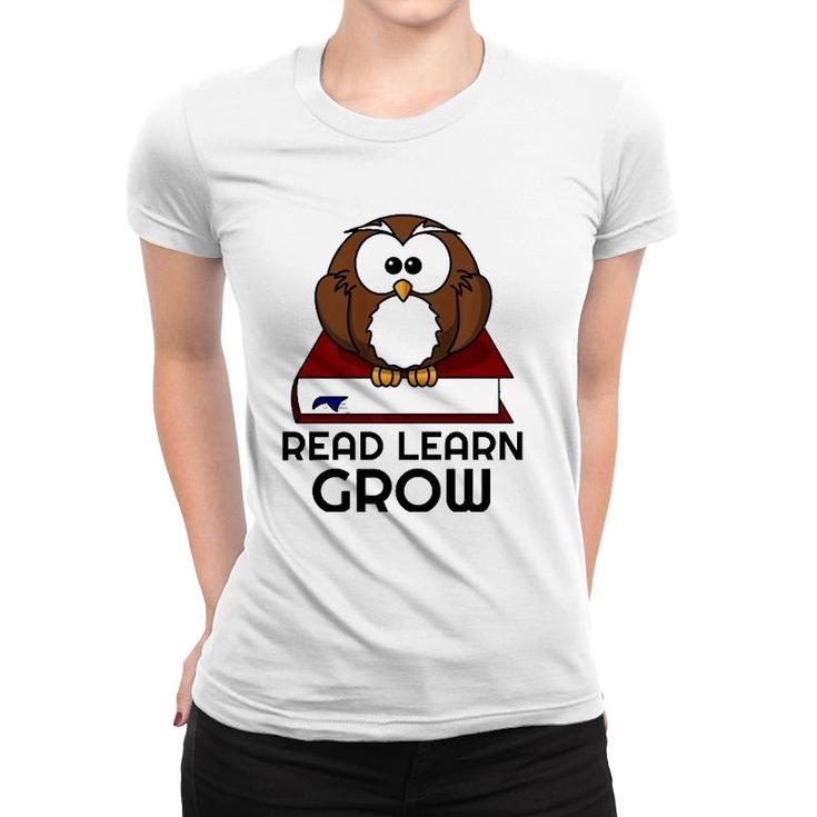 Cute Read Learn Grow Wise Owl English Teacher Design Women T-shirt