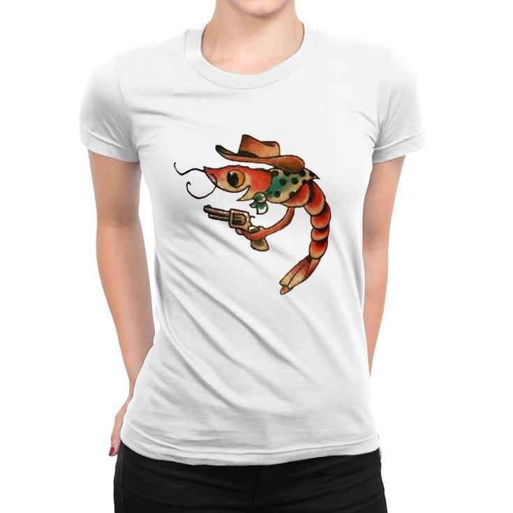 Cute Shrimp Seafood Shellfish Shrimp Lover Tattoo Gift Women T-shirt