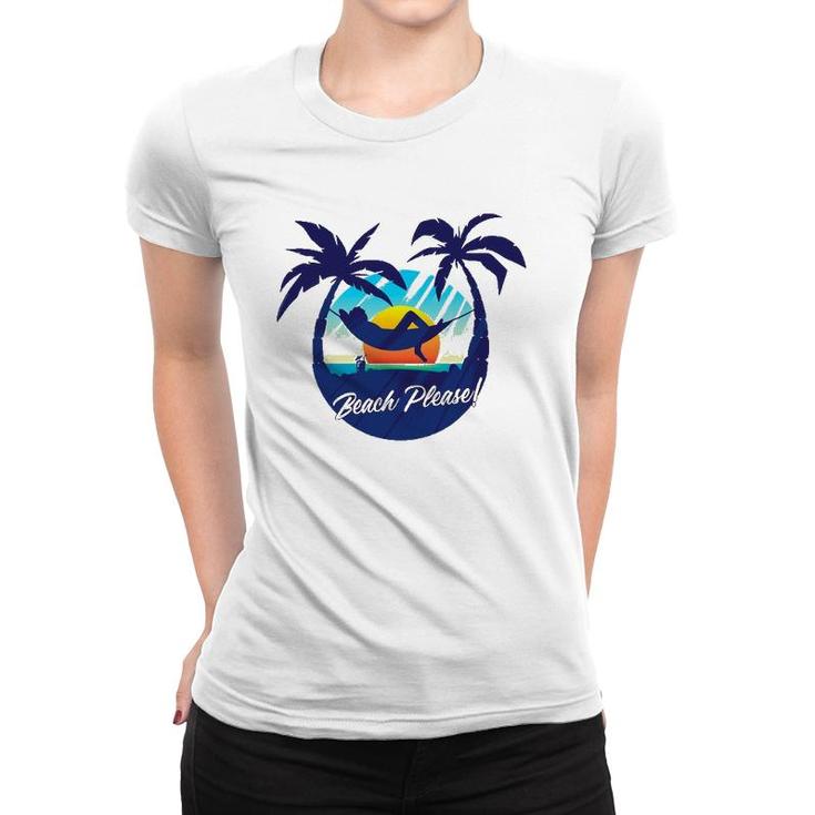 Cute Tropical Beach Please Sunset And Palm Trees - Beach Women T-shirt