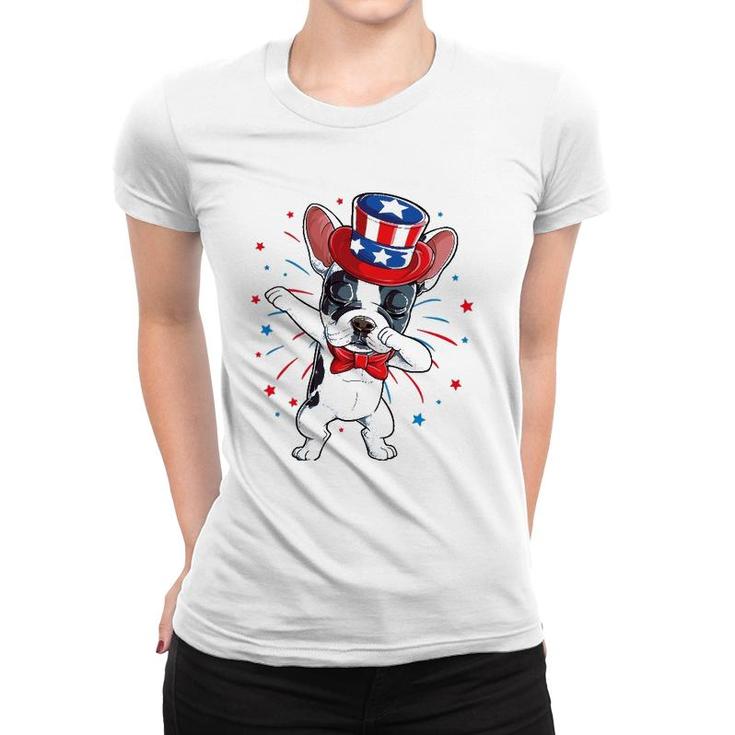 Dabbing French Bulldog 4Th Of July Men Usa Flag Women T-shirt