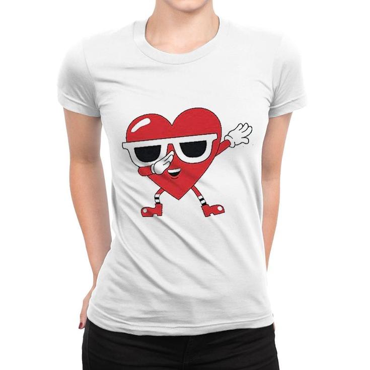 Dabbing Heart Love Dab Valentine's Day Women T-shirt